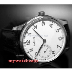 44mm parnis white dial ST 3600 hand winding 6497 mens wrist watch P516