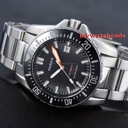 43mm Parnis white marke Sapphire glass 20atm automatic mens dive watch P473AU