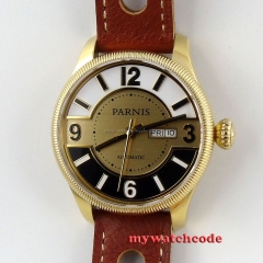 42mm Parnis yellow golden dial Sapphire Glass miyota Automatic mens Watch P410