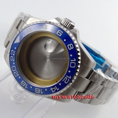 43mm blue ceramic bezel sapphire glass Watch Case fit 2824 2836 MOVEMENT C56