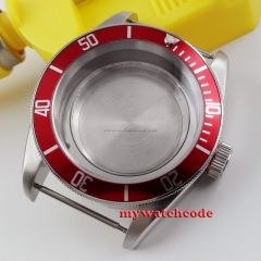 41mm red insert sapphire cystal Watch Case fit ETA 2824 2836 MOVEMENT C59