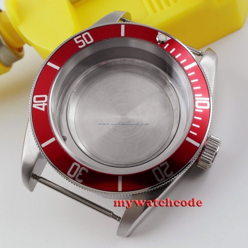 41mm red insert sapphire cystal Watch Case fit ETA 2824 2836 MOVEMENT C59