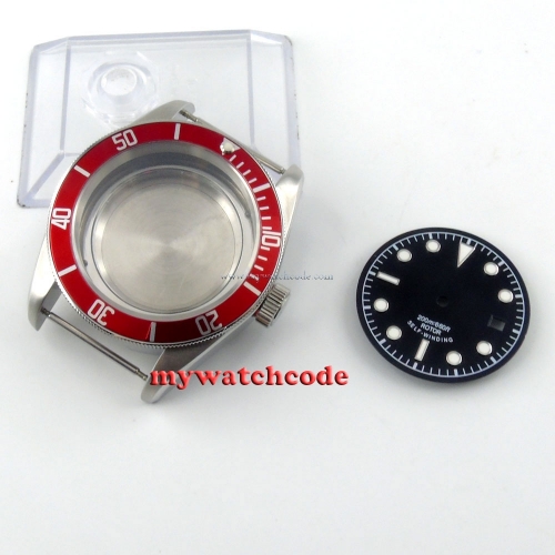 41mm SUB sapphire cystal Watch Case + dial fit ETA 2824 2836 MOVEMENT C60