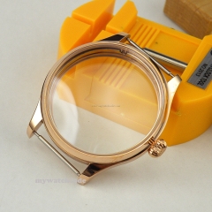 44mm Watch 316L stainless steel rose golden plated CASE fit 6498 6497 movement12