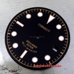 30.4mm black corgeut rose golden marks Watch Dial for 2824 2836 Movement 33