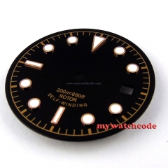 30.4mm black dial super luminous Sub Watch Dial for ETA 2824 2836 Movement 24