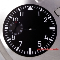 38.9mm black dial fit 6497 ST movement Watch Case Luminous marks D01