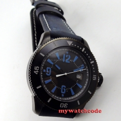 BLIGER black dial blue marks automatic movement submariner mens wrist watch 8