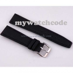 21mm black fabric Leather Strap fit parnis mens watch 11