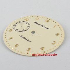 38.9mm cream-colored dial fit 6497 ST movement Watch Case Luminous marks 48