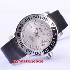 42mm Parnis silver dial Sapphire glass 21 jewel Miyota automatic mens watch P531