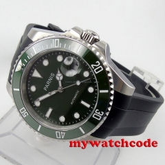 40mm Parnis green dial ceramic beel 21 jewel Miyota automatic mens watch P569