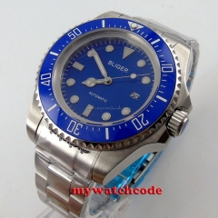 44mm bliger blue dial luminous Ceramic Bezel automatic movement mens watch B69