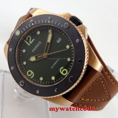 43mm Parnis green dial Sapphire Glass ceramic bezel Automatic mens Watch P594