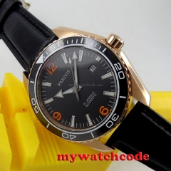 45mm Parnis black dial Sapphire Glass miyota 821A Automatic mens Watch P306