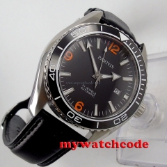 45mm Parnis black dial Ceramic Bezel 21 jewels miyota Automatic mens Watch P388B