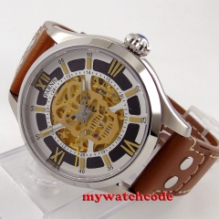 45mm Parnis Sapphire glass Gold miyota Automatic Movement Men's Watch 525