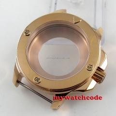 47mm parnis Gold plated Polished Sapphire Crystal 316L Stainless Steel Case C80