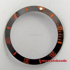CARVING 38mm black ceramic bezel orange marks insert for 40mm sub mens watch B27