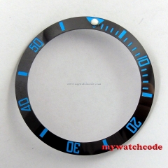 CARVING 38mm black ceramic bezel blue marks insert for 40mm submariner watch B28