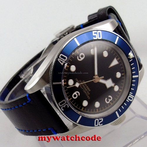 brushed 41mm corgeut black dial Sapphire Glass miyota automatic mens Watch P71