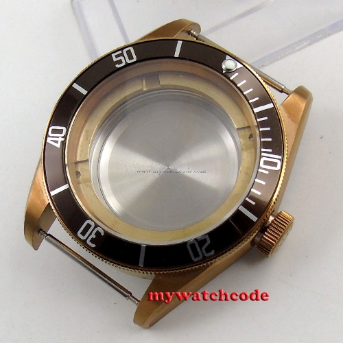 41mm sapphire cystal coffee PVD watch case fit 2824 2836 miyota 8215 movement102