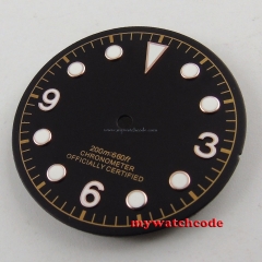 30.4mm black dial rose golden marks Watch Dial for 2824 2836 Movement D52
