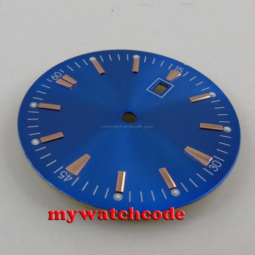 34.8mm blue Watch Dial for Mingzhu 2813 4813 Movement D49