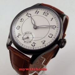 44mm parnis white dial PVD 6498 movement hand winding mens watch P288