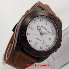 43mm Parnis white dial Sapphire Glass PVD case miyato Automatic mens Watch P705