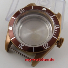 41mm sterile coffee PVD watch case fit eta 2824 2836 miyota 8215 movement P102