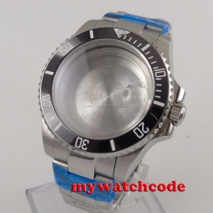 40mm black ceramic bezel sapphire glass Watch Case fit 2824 2836 MOVEMENT C114