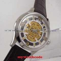 45mm Parnis skeleton Sapphire glass miyota Automatic movement Mens Watch P525B