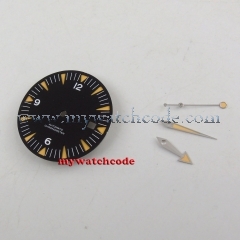 31mm black sandwich no logo Watch Dial for eta 2824 2836 Movement (dial + hands)