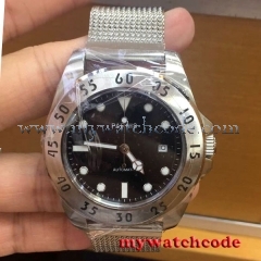 43mm Parnis black dial Sapphire Glass 21 jewels miyato Automatic mens Watch P791