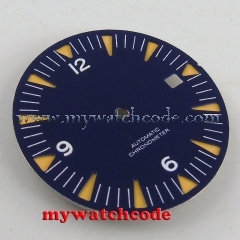 31mm blue corgeut sterile dial luminous Watch Dial for 2824 2836 Movement D32