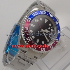 40mm Bliger black dial sub GMT sapphire crystal automatic movement menswatch