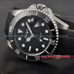 Parnis 40mm black dial sapphire glass MIYOTA 8215 Automatic movement watch 463