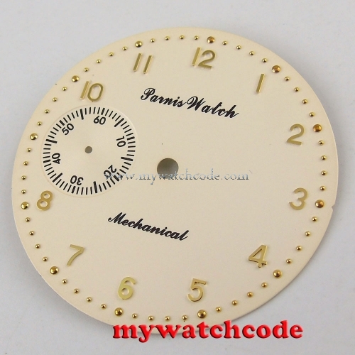 38.9mm cream-colored dial fit 6497 movement Watch Case Luminous marks 48