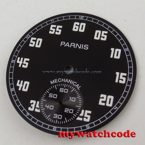 38.9mm black dial numbers marks fit eta 6498 mechanical movement mens Watch D99