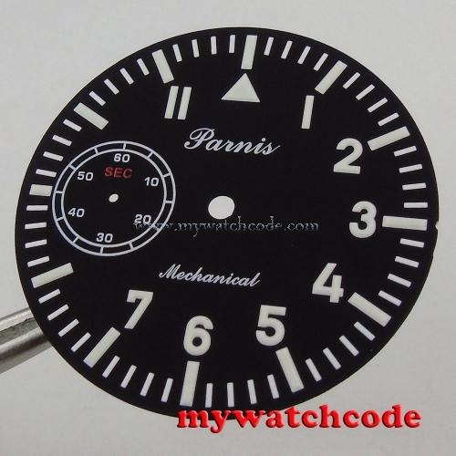 38.9mm parnis black dial fit ETA 6497 ST movement Roman numeral Watch D109