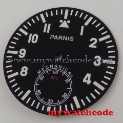 38.9mm parnis black dial fit eta 6498 ST 3620 movement Watch dial D107