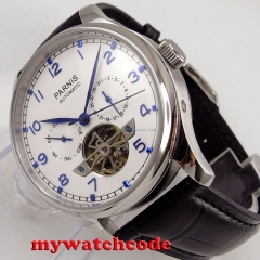 43mm parnis white dial date day ST 2552 automatic movement mens watch P902