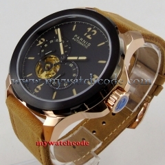 44mm Parnis black dial luminous marks Sapphire glass miyota Automatic Mens Watch