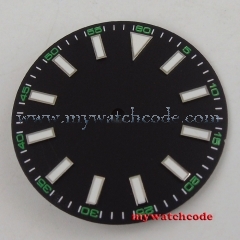 30.8mm black luminous Watch Dial no date for Mingzhu DG2813 Movement D47