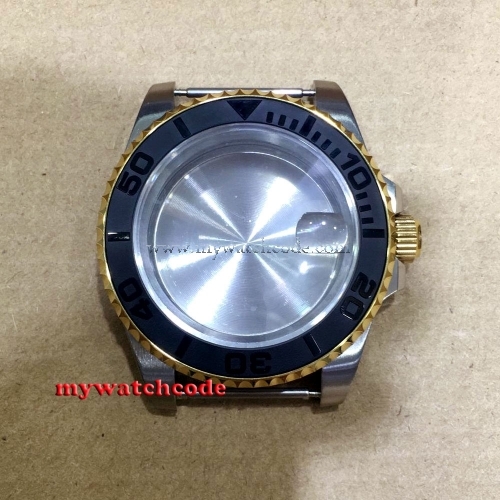 40mm sapphire glass ceramic bezel golden Watch Case fit 2824 2836 MOVEMENT C143