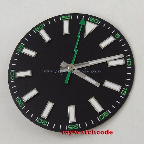 30.8mm black luminous marks Watch Dial hands no date for Mingzhu DG2813 Movement (dial+hands)