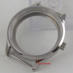 Polished 43mm sterile steel Watch CASE sapphire glass fit eta 6498 6497 movement