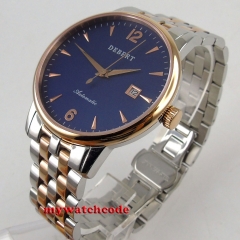 41mm Debert blue dial golden case sapphire glass miyota 8215 automatic men watch