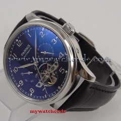 43mm parnis black dial date day Sea-gull 2552 automatic movement mens watch P931